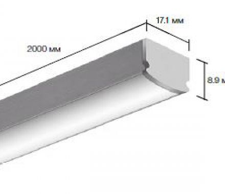 Накладной алюминиевый профиль для светодиодных лент LD profile – 02, 29417