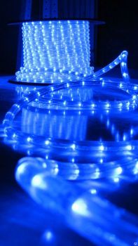 Дюралайт LED КРУГЛЫЙ 3-х проводной, 36LED/м Ф13мм 100м сине-белый