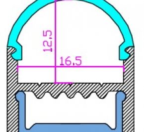 Накладной алюминиевый профиль для светодиодных лент LD profile – 36, 31023