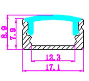 Накладной алюминиевый профиль для светодиодных лент LD profile – 02, 29417