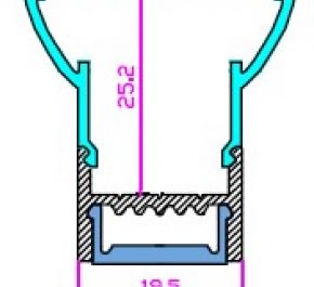 Накладной алюминиевый профиль для светодиодных лент LD profile – 32, 31023