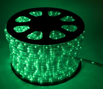 Дюралайт LED круглый 2-х проводной, фиксинг, Ф13мм 100м зеленый