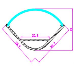 Накладной алюминиевый профиль для светодиодных лент LD profile – 16, 29460