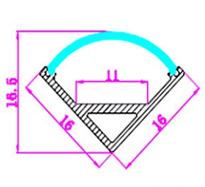 Профиль угловой алюминиевый СПУ1616-А 2м 106452
