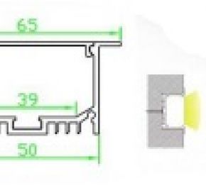 Встраиваемый алюминиевый профиль для светодиодных лент LD profile – 45, 93988